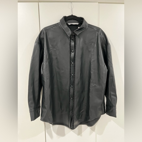ZARA faux leather overshirt - Picture 2 of 6